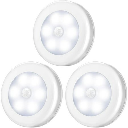 3 pieces of human intelligent induction light-controlled LED lithium battery magnetic placement lights, automatically turn on the lights, used in corridors, bathrooms, bedrooms, kitchens - Walmart.ca