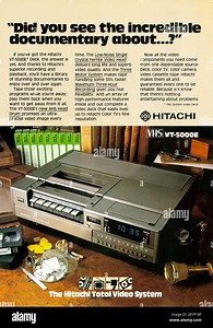 Hitachi VHS VT 5000-E Total Video System, Hitachi video deck advert in a magazine 1979 Stock Photo - Alamy