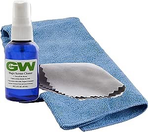 GW Magic Screen Cleaner Kit - Best for All HDTVs, 4K Ultra HD, Smart LED TV, Touch Screens, Kindle, Tablets, Laptops, Samsung, LG, Sony, Vizio with Spray Bottle and Microfiber Cloths
