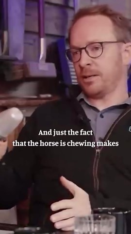 TRTmethod | Tristan Tucker | Horse Training on Instagram: "When a horse is eating grass with his head down, chewing also acts like a second pump, helping manage blood flow in his head. Now, in certain riding disciplines like dressage, where head position matters, this becomes particularly interesting. Because if a horse’s head remains consistently at or below heart level, there’s a risk of blood accumulation. So it’s really important that your horse can chew a bit, relax and engage it’s matteser