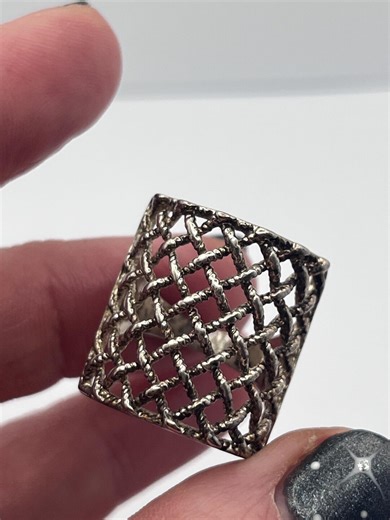 Vintage Sterling Silver Basketweave Ring - Size 7 - Etsy
