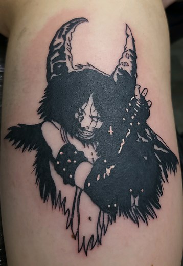 Quorthon Bathory Goat mash-up banger. This any and about a hundred more Punk N Metal Bangers are available to be tattooed. #bathory #blackmetal #quorthon #baphomet #tattoo