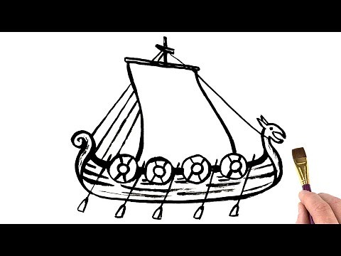How to Draw a Viking Ship | Easy Drawing Tutorial | Ink Painting