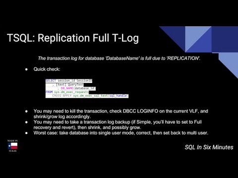 The transaction log for database 'DB' is full due to 'REPLICATION'