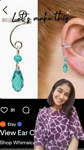 DIY Ear Cuff ✨ No Piercing Needed! #trending #diy #earrings #earcuff #shorts