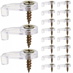 Gong 50 Pcs Glass Retainer Clips Mirror Cabinet Door Retainer Clips with Screws