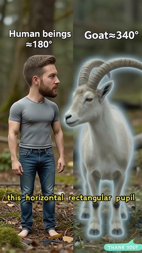 360° panoramic vision! Goats with square pupils. #animals #story#funny