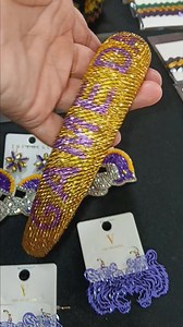 On Saturdays, we root for #LSU 🐯 How do you like our super #bling headbands ? 💜💛 Available in store and online at fleurdekim.com | Fleur de Kim