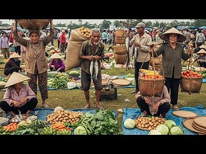 Laos Countryside Border Market | Fresh Foods & Simple Living