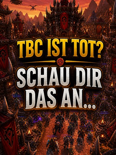 TBC ist tot“ Schau dir das an… Mittwochabend, 20:20 Uhr… und Orgrimmar ist komplett voll. „TBC ist tot“ hört man oft – aber stimmt das wirklich? Was meint ihr? #wow #worldofwarcraft #wowclassic #wowretail #mmorpg #gamingdeutsch #gamingcommunity #wowdeutsch #blizzard #meta #gamingdiskussion #gamermeinung #gamingtalk #nostalgie #mmogaming #zocken