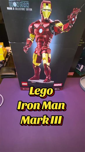 Lego Iron Man Mark 3. Awesome build. Had a great time putting this one together for the Marvel shelf. #lego #timelapse #legotiktok #ironman #marvel