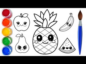 How to draw easy cute fruits | easy drawing step by step for kids