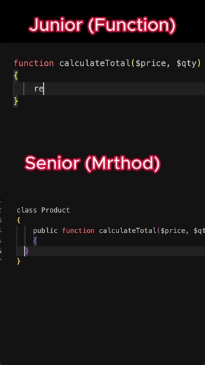 Function vs Method in PHP/Laravel | Junior vs Senior Developer 😎