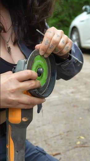 How to Change a Disc on an Angle Grinder | Girl Shows Proper Way