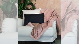 2.4K views · 22 reactions | Stenciling plain fabric with pretty pattern helps you create any look you want for a DIY throw blanket! Watch this video tutorial to learn how to paint on silk and turn it into a pretty pink throw blanket. Buy stencil and supplies here: www.royaldesignstudio.com/blogs/stenciling-tips/how-to-paint-fabric-throw-blanket | Royal Design Studio Stencils/Modello Designs | Facebook