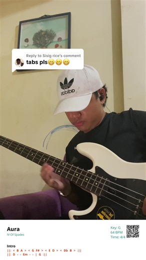 Chord Sheet for Aura - Easy Bass Cover