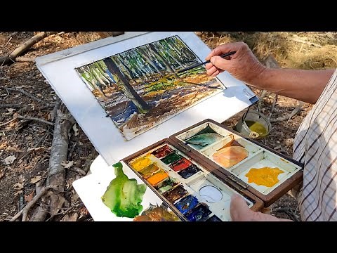 How to simplify a complex woodland scene in watercolour