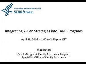 Integrating Two-Generation Strategies into TANF Programs