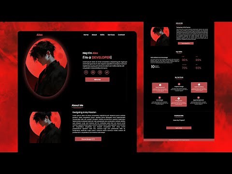 How to Create Responsive Portfolio Website Using HTML CSS and JS Only - Easy Tutorial