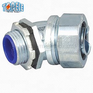 [Hot Item] 3/4 Inch Plum Type 90 Degree Flexible Conduit Connector for PVC Coated Flexible Conduit