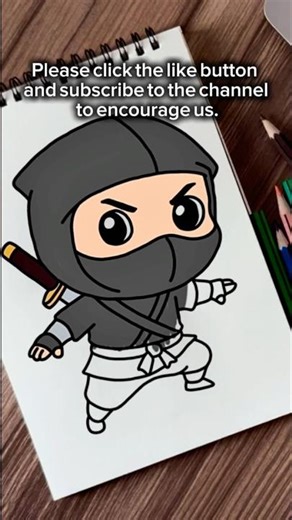 How to Draw a Ninja 🥷 | Easy Cartoon Drawing Tutorial Step by Step for Kids