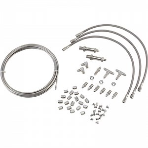 Stainless Steel -3 AN Brake Line Kit, 3-Hose, 20 Ft. Tubing