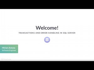 SQL Server Tutorial : Transactions and Error Handling in SQL Server
