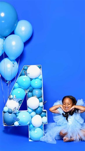 Baton Rouge Balloon Artist on Instagram: "Pretty Princess!! 🦋 Balloon Mosaic + Helium Balloons"