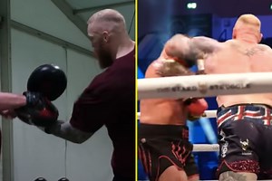 practice makes perfect Hafthor Bjornsson seen practising punch that floored Eddie Hall in behind the scenes footage as The Mountain says he’s moved on from 2017 rivalry and doesn’t even want rematch