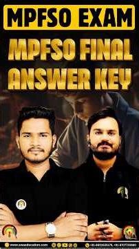 MPPSC FSO OFFICIAL ANSWER KEY RELEASED