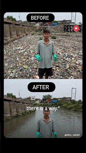 21-Year-Old Student Cleans Polluted River by Hand, Faces Snakes and Health Risks