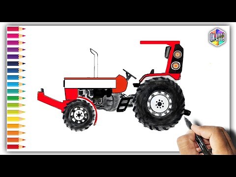 Swaraj 855 💪tractor drawing | Modified tractor Drawing | Ck Arts How to draw tractor | step by step