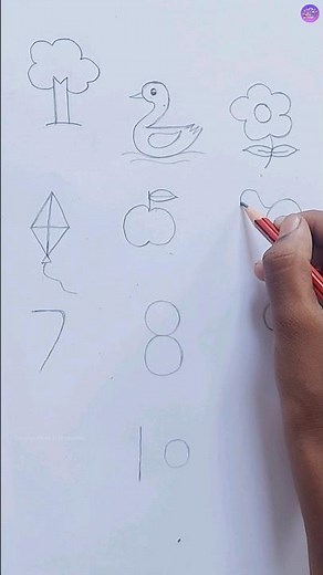 How to draw pictures using numbers 1 to 10 😀 sangamithraa kids channel