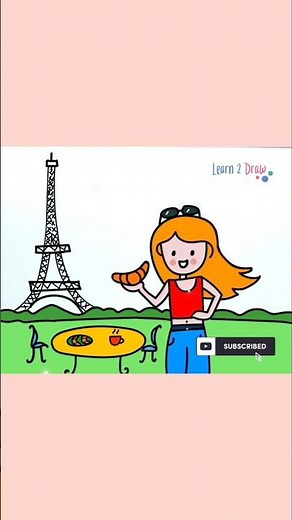 How to draw Eiffel tower easy