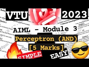 Perceptron (AND function) EASY💯SUPER TRICKS 2023 EXAM🤩🎯NEW UPDATE 🔥🔥🔥7SEM CSE ISE #vtu #aiml #2023