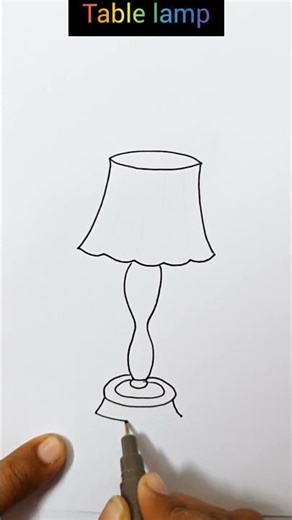 Easy Table Lamp Drawing 💡✨ #Shorts
