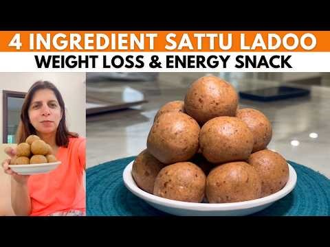 4 Ingredient Sattu Ladoo Recipe | High Protein (7g) Healthy Weight Loss Evening Snack | No Sugar