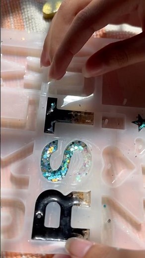 Making Sparkling Resin Alphabet Letters ✨ | Satisfying Resin Art Process 💙