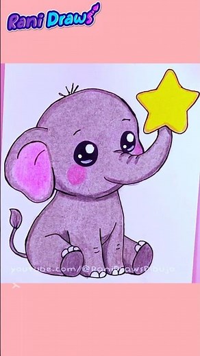 Dibujando al elefante más adorable 🐘 #dibujoscreativos #dibujosfaciles #comodibujarkawaii