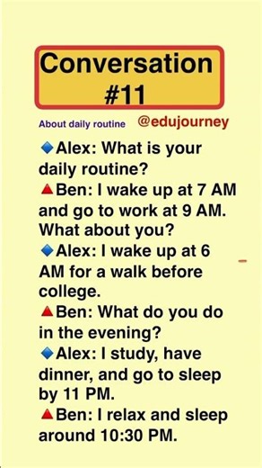Daily Conversation #11|Dialogue between two friends about daily routine
