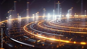 Intelligence in Code A dynamic visualization of coded patterns and algorithms, demonstrating the delicate balance between human intelligence and the mechanical precision of AGI, and the potential