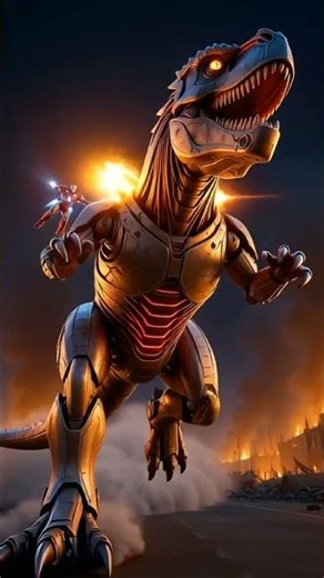 Iron Man Rides a Robo-Dinosaur! The T-REX MECH is UNSTOPPABLE 🔥