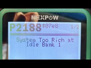 P2188 System Too Rich at Idle Bank 1