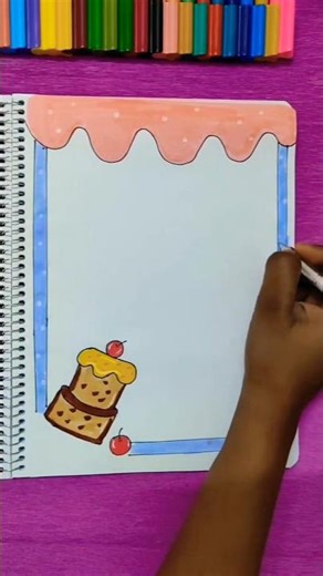 Cute Cake Theme Notebook Decoration