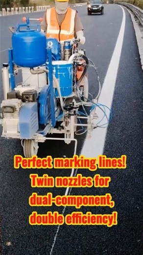 Ride-on cold spray marking machine with twin nozzles creates even, straight lines—fast, flawless