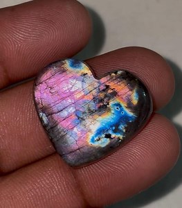 Cabochon coeur en labradorite violette, pierre précieuse à dos plat (24 x 28 x 6 mm) - Etsy France