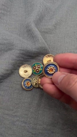 Vintage Enamel Metal Buttons 18–22mm, Floral Palace Style Shank Buttons, Gold Tone Decorative Buttons for Clothing Sewing - Etsy