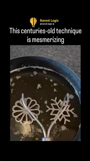 Rarest Logic | Educational 🧠 on Instagram: "You’ve probably seen these impossibly delicate, lacy cookies at holiday gatherings or cultural festivals and thought, “there’s no way I could make those.” Plot twist: you absolutely can, and it’s oddly satisfying to watch. This is the art of rosette cookies—those crispy, golden, snowflake-shaped treats that look like edible lace. The technique? Crazy simple. You heat a decorative metal mold, dip it in batter (think thin pancake consistency), then plun