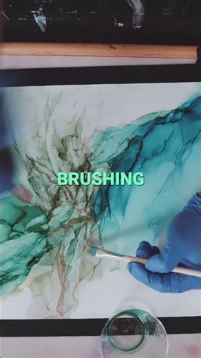 Alcohol Ink Art: watercolor on steroids Adding Finer Lines & Effects #shorts