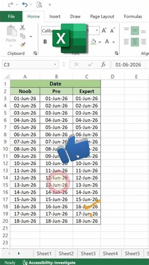 different ways to insert date in excel #excel #exceltricks #exceltips #excelshorts #shorts #ytshorts
